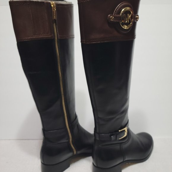 Michael Kors Stockard Two Toned Black Tall Leather Riding Boot Women’s Size 6.5M - Picture 5 of 16